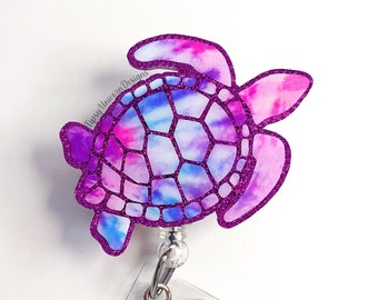 Sea Turtle Glitter Badge Reel, Turtle Badge Reel, Animal Badge Reel, Nurse Badge Reel, Badge Holder, Custom Badge Reel