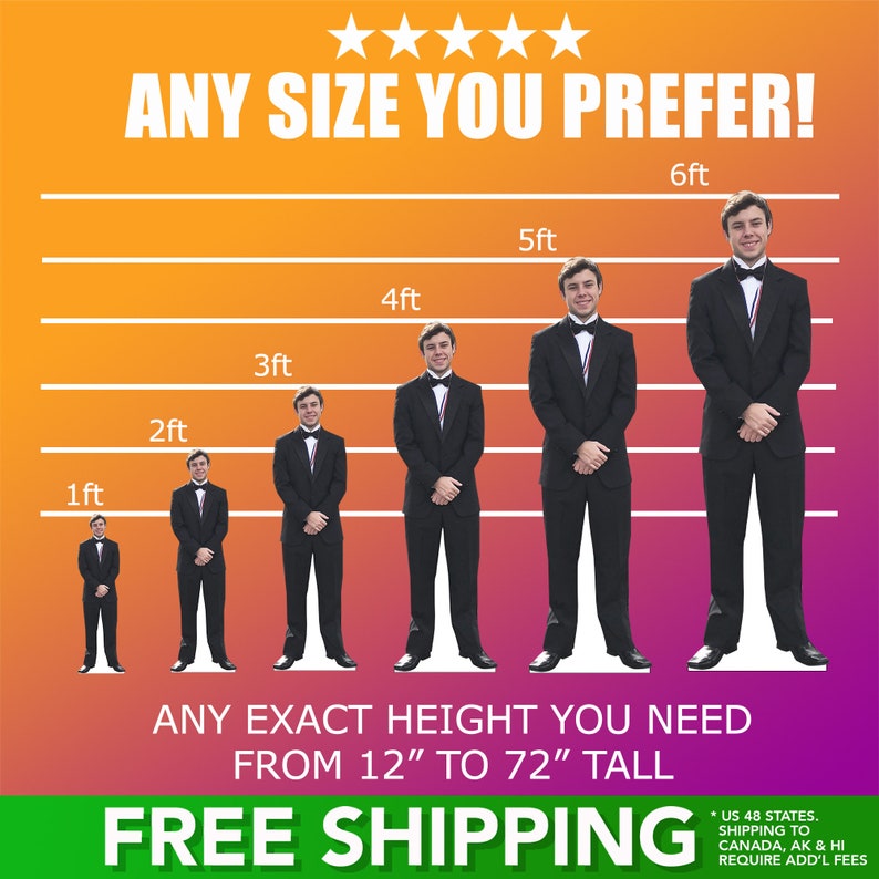 LIFESIZE CUTOUTS USA & Canada, New Spring Sale Prices 1 Rated since 2008. Free Shipping, Free Graphics, Photo Editing, Any size up to 72 image 7