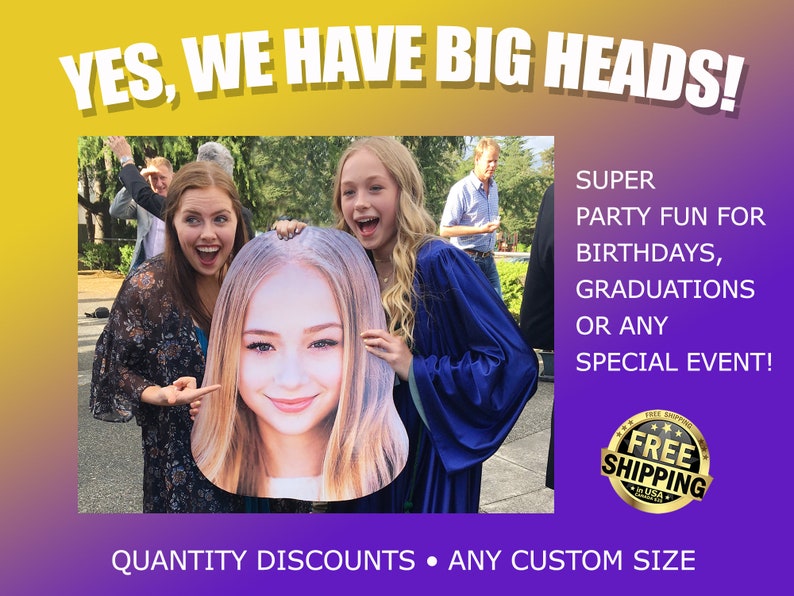 Big Head Cutouts. Show How Much You Care With a Really Big Etsy