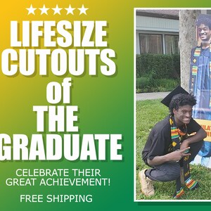 VENTE ! Découpes pour diplômés Découpe grandeur nature pour l'obtention du diplôme, livraison gratuite, graphismes personnalisés gratuits, enseigne pour diplômés, cadeau idéal pour les diplômés !