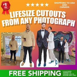 LIFESIZE CUTOUTS! USA & Canada, New Spring Sale Prices! #1 Rated since 2008. Free Shipping, Free Graphics, Photo Editing, Any size up to 72"