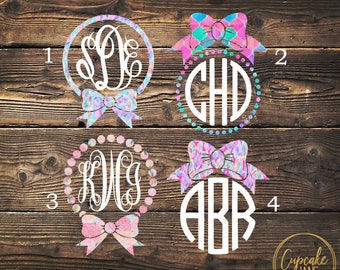 Download Bow Monogram Decal Etsy