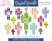 Cactus SVG Bundle, Instant Digital Download, For Silhouette and Cricut, PNG, Studio.3, DIY, Personal and Commercial Use, Boho Aztec, 002