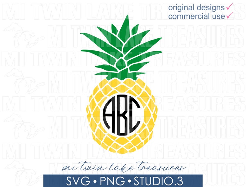 Download Classic Pineapple Monogram Svg Personal And Commercial Use For Silhouette And Cricut Diy Studio 3 Png Instant Digital Download