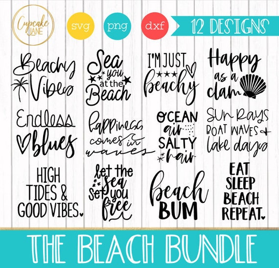 Download Beach Svg Bundle Instant Digital Download For Silhouette Etsy