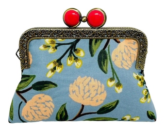 Kiki & Syds Geldbörse Geldbörse für unterwegs - PEONY DUSTY BLUE