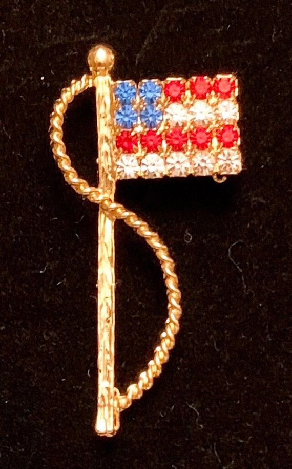 Vintage USA flag brooch, American flag jewelry / R