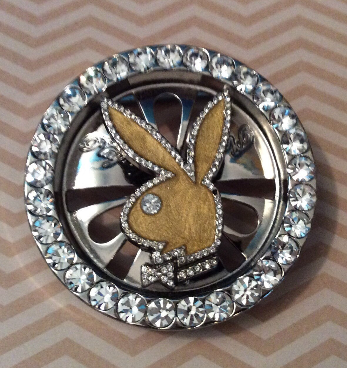 Vintage PLAYBOY Rhinestone Belt Buckle 