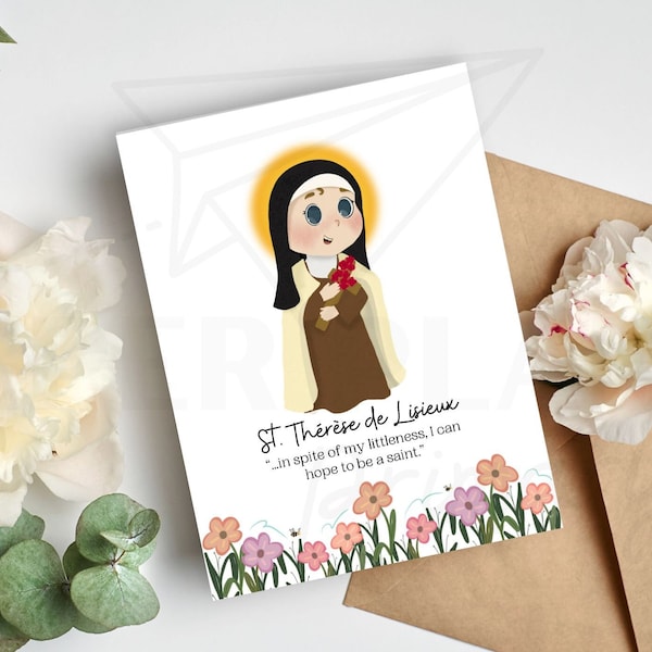 St. Therese Kids Saint Print / Saint Therese Printable / Catholic Art / Saint Card / Catechesis / Catholic gift / Confirmation Baptism gift