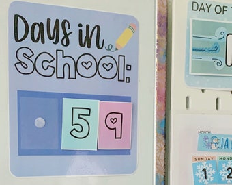 Days of School board | Printable perpetual calendar | Classroom | 100 days of school | teaching aid (homeschool, kids, student, preschool