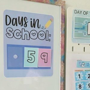 Days of School board | Printable perpetual calendar | Classroom | 100 days of school | teaching aid (homeschool, kids, student, preschool