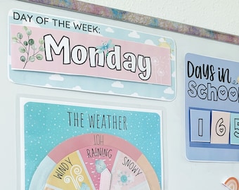Days of the Week Printable Calendar Digital | Preschool Printable | Montessori digital | classroom calendar | Homeschool Printable Calendar