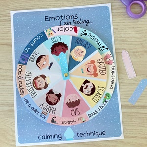 Cuadro de emociones / Rueda de emociones / Rincón de la calma imprimible / Educación en el hogar imprimible / Educación temprana, Actividad preescolar imprimible