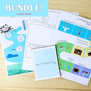Confession Catholic Kids Bundle / Printable Kids Confession / Catholic Kids Printable / Liturgical / Sacrament Printable / Catholic gift