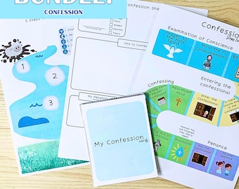 Confession Catholic Kids Bundle / Printable Kids Confession / Catholic Kids Printable / Liturgical / Sacrament Printable / Catholic gift