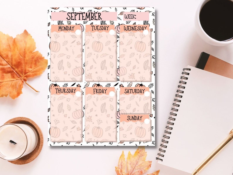 Halloween Daily Planner Printable Weekly Fall Calendar Pages Halloween ...