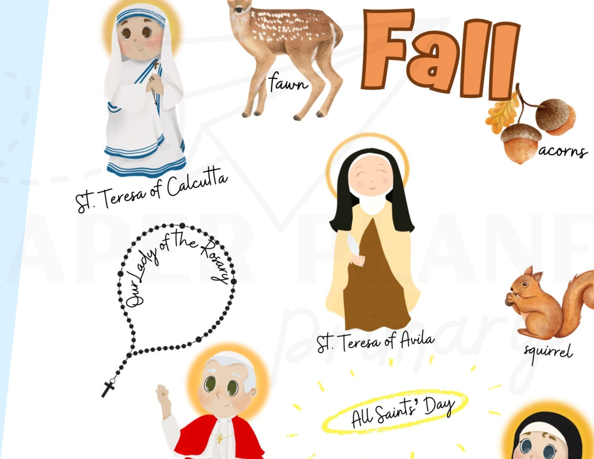 Catholic Printable Seasons Montessori Poster Set Catholic Saints Saint ...