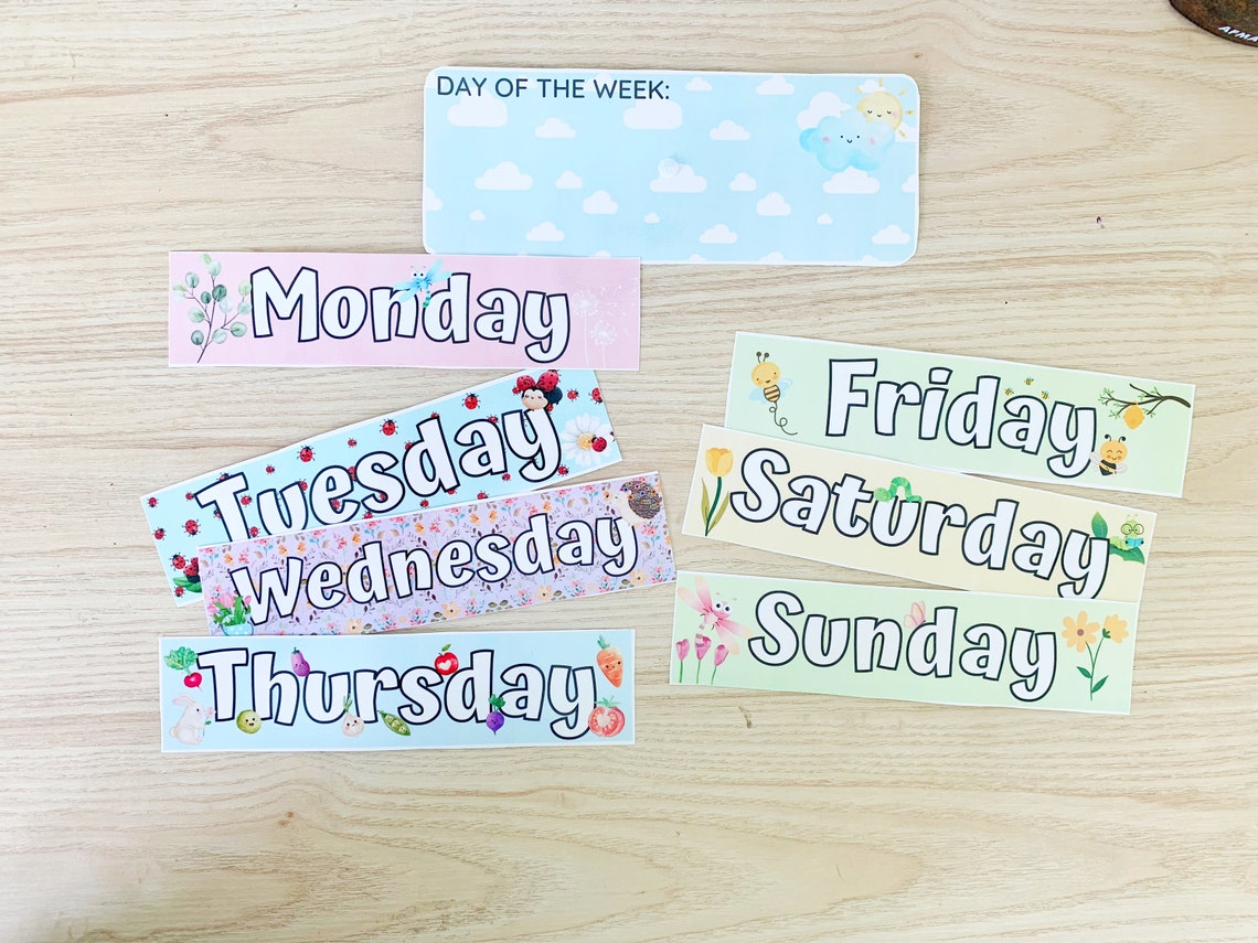 Days of the Week Printable Calendar Digital Preschool Printable ...