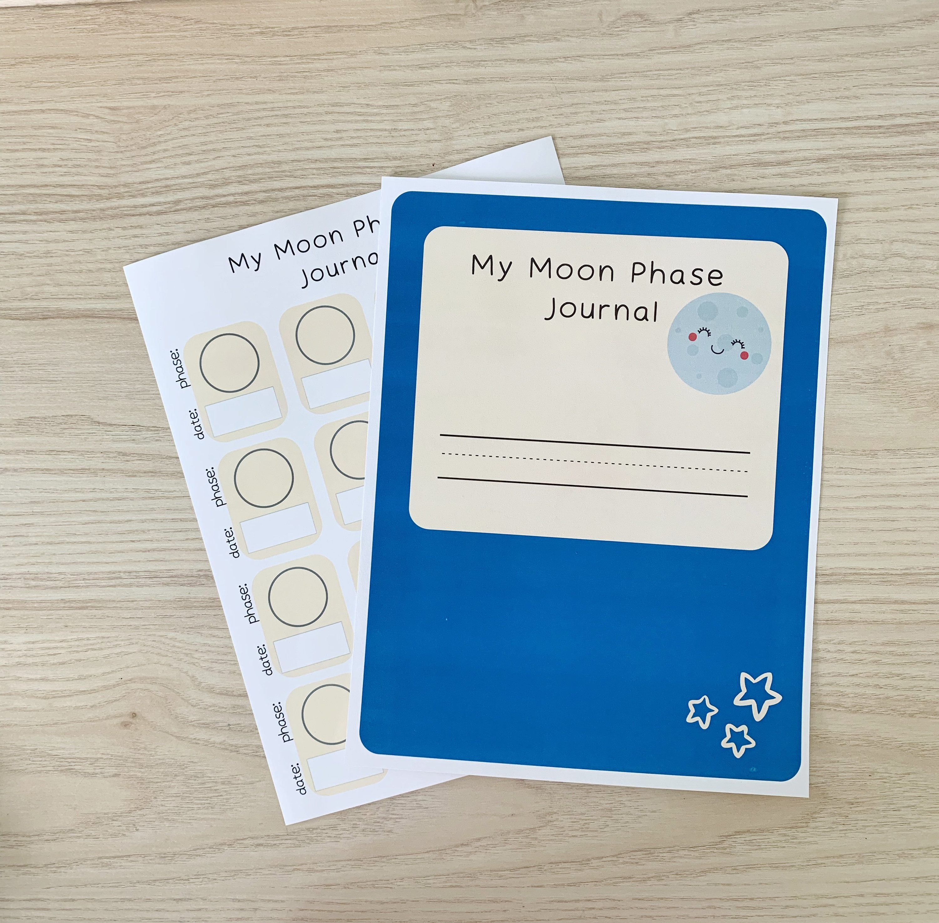 Moon Phase Spinner / Printable Lunar Chart / Homeschool Moon / Lunar ...