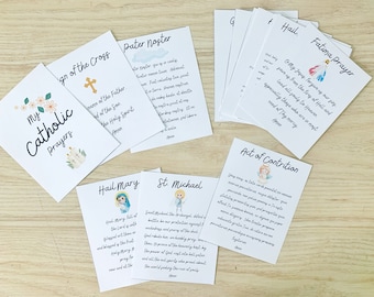 Tarjetas de oración católicas para imprimir para niños / Material católico para imprimir / Niños católicos / Misa católica / Regalo católico / Navidad católica / Misa en latín