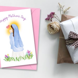 Katholieke Moederdag Mariakaart afdrukbaar / Maria afdrukbaar / Katholieke kunst / Saint Card / Homeschool / Catechese / Katholiek cadeau