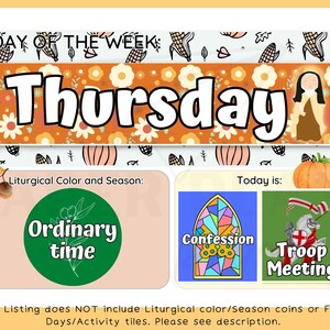 FALL ADD ON Catholic Perpetual Calendar Printable | Days of the week Calendar | Catholic Daily Liturgical | Homeschool, Catechesis