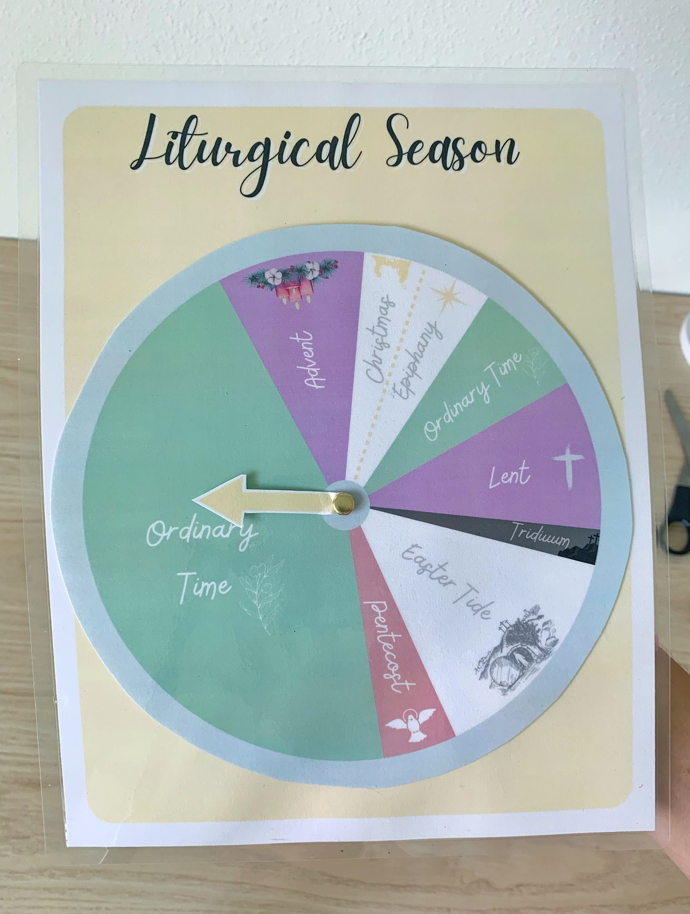 Liturgical Wheel Spinner Board Printable Classroom Teaching - Etsy