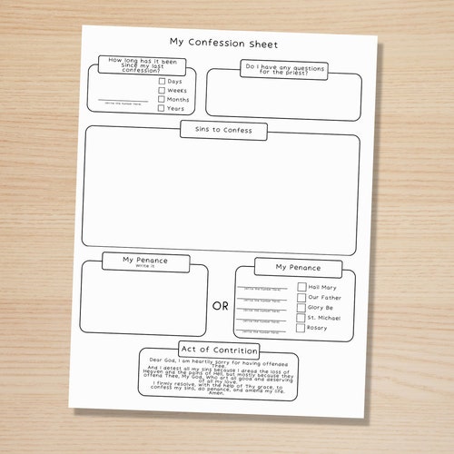 Sheet Confession Catholic Kids / Printable Kids Reconciliation Etsy Sheet Confession Catholic Kids / Printable Kids Reconciliation Etsy