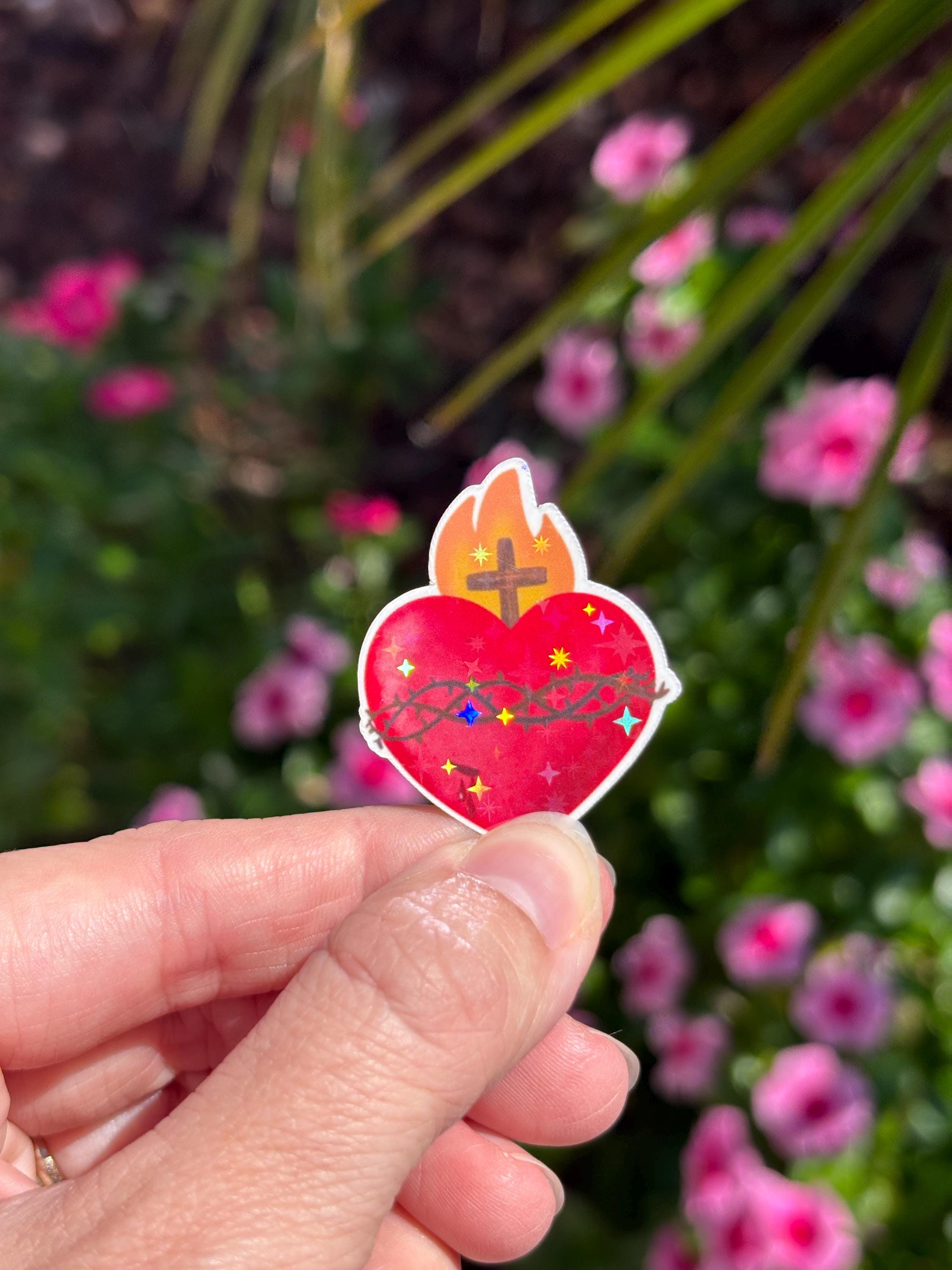 Sacred Heart Sticker 3 Pack Catholic Sticker Catholic Gift Etsy