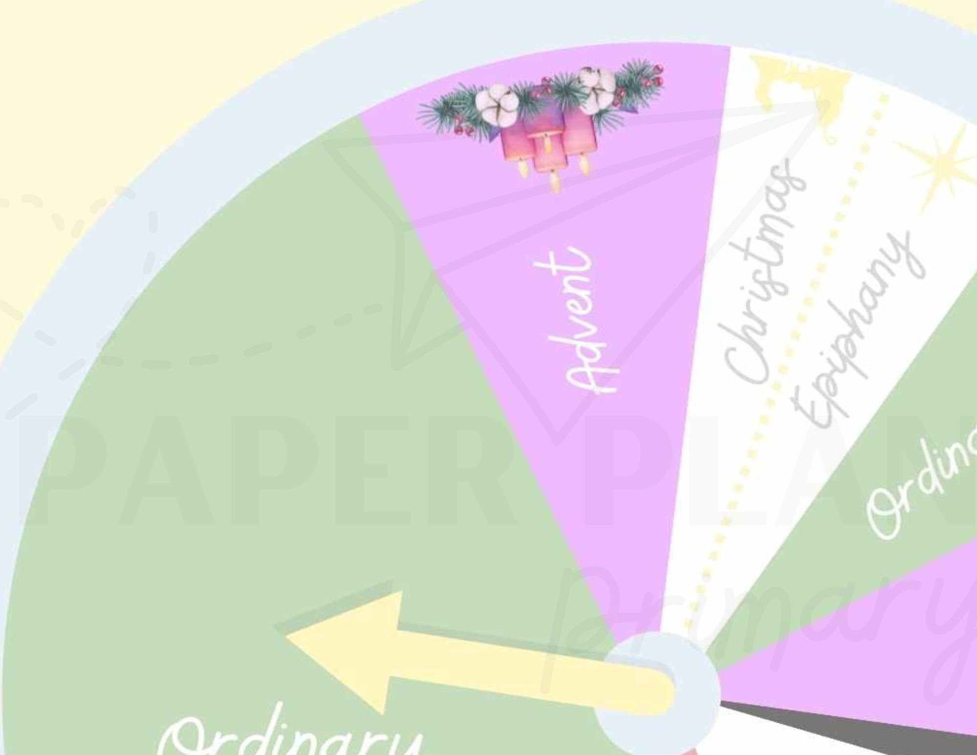 Liturgical Wheel Spinner Board Printable Classroom Teaching - Etsy