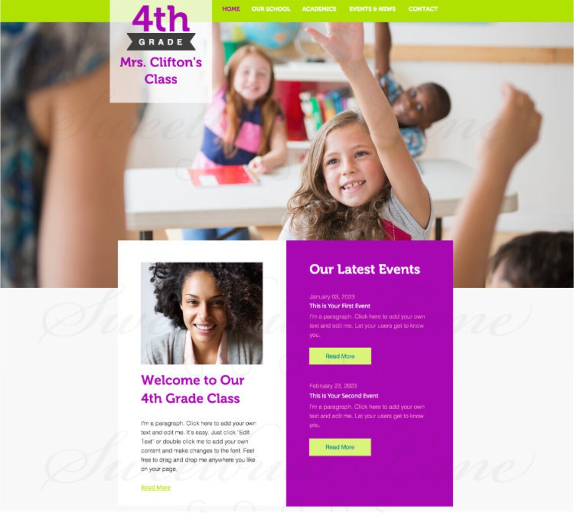 Elementary Class site Teacher site School site Theme Etsy