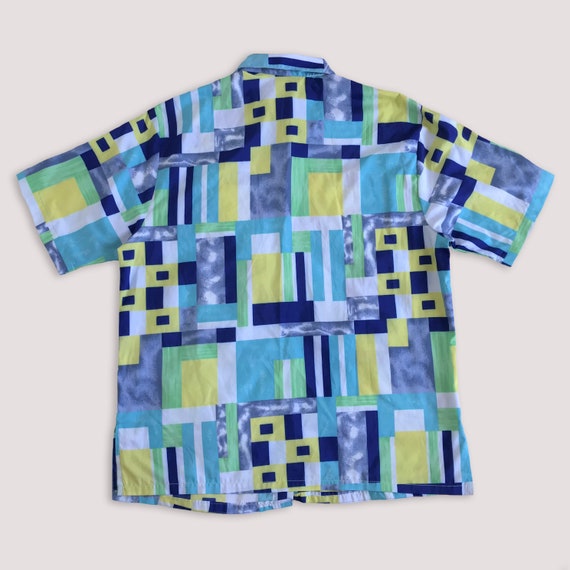 Vtg 80s Multicolor button up shirt • 90s Vintage … - image 2