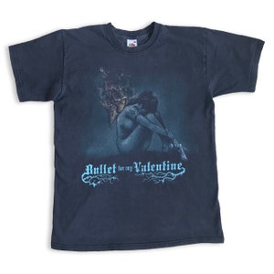 Vtg Y2K Bullet For My Valentine t shirt 90s Vintage Retro Old school Rock Metal Nike Karl Kani Starter Band tee Streetwear Faded / size M image 1