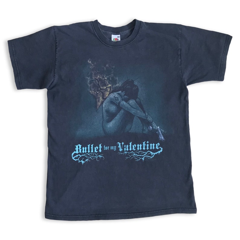 Vtg Y2K Bullet For My Valentine t shirt 90s Vintage Retro Old school Rock Metal Nike Karl Kani Starter Band tee Streetwear Faded / size M image 1