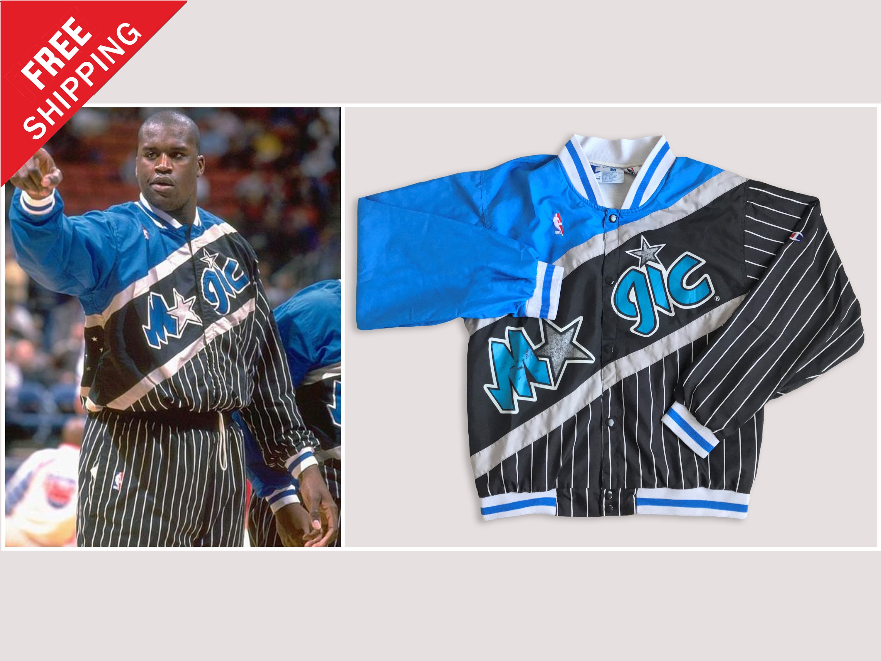 90s Champion Shaquille O'Neal Orlando Magic Jersey Euro Cut Size Large –  Greenville Bazaar