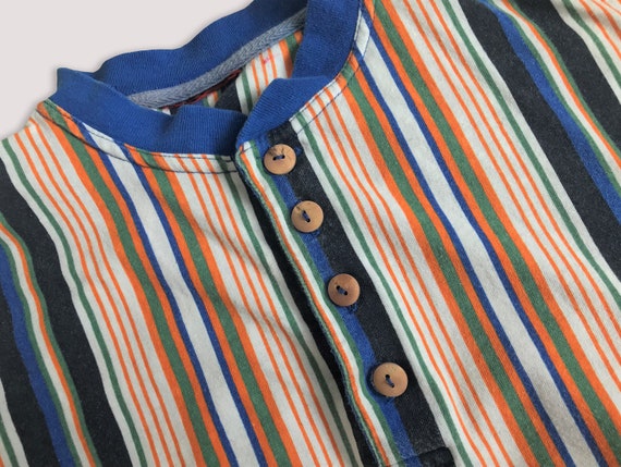 Vtg 90s Striped Multicolour t shirt • 80s Hip Hop… - image 4