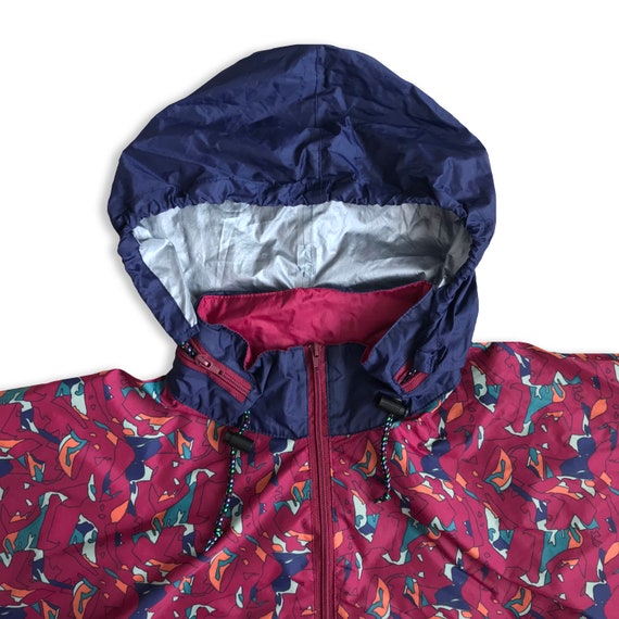 Vtg 90s Windbreaker jacket raincoat • 80s Hip Hop… - image 6