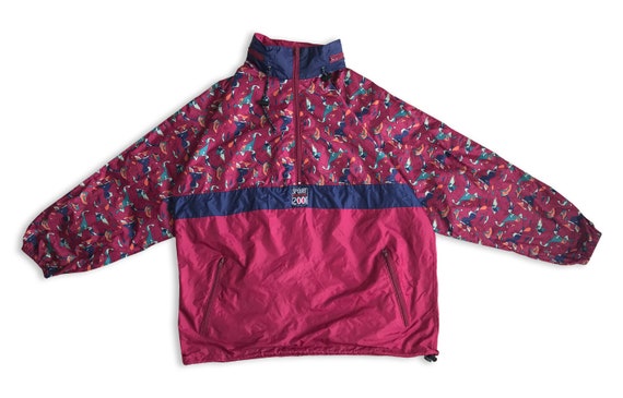Vtg 90s Windbreaker jacket raincoat • 80s Hip Hop… - image 4