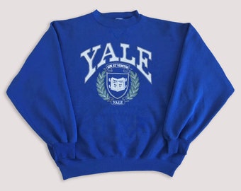 RARE Vtg 80s YALE University sweatshirt jumper • 90s Hip Hop Vintage Retro Old School Nike Hilfiger Starter Jordan Oversize Collage / boxy M