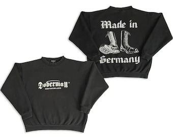 Vintage 90s DOBERMAN sweatshirt crewneck • Y2K Retro Old school Punk Rock Deutschland Made in Germany Nike Karl Kani Starter Black / boxy S