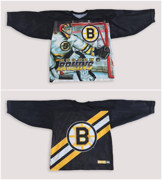 Vtg 90s CCM BOSTON BRUINS jersey Hockey Fanimatio… - image 4