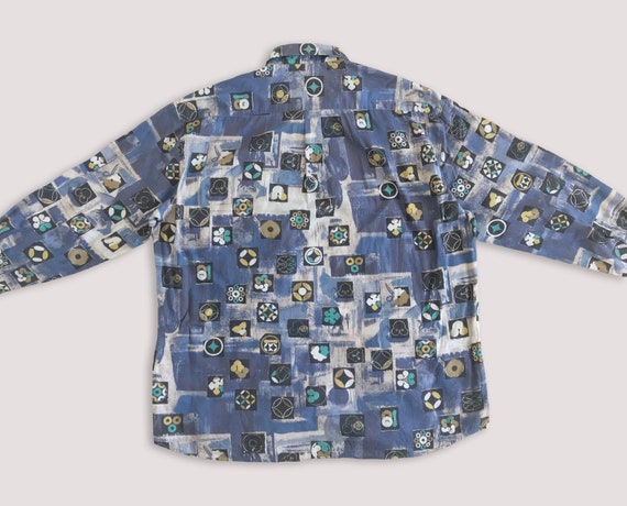 Vtg 90s Multicolor Button up shirt Long sleeve • … - image 6