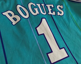 RARE Vtg 90s CHARLOTTE HORNETS Muggsy Bogues Jersey Champion