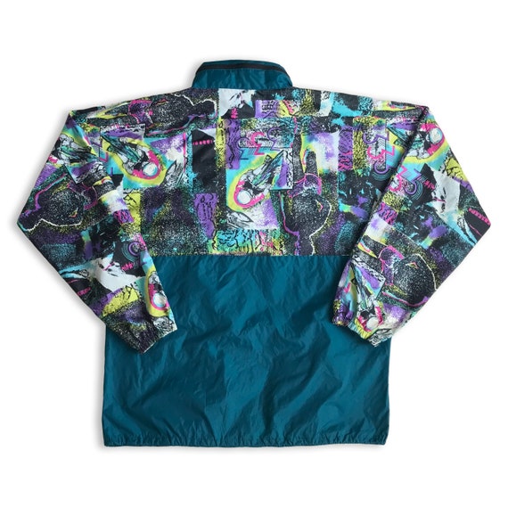 Vtg 90s Multicolor Windbreaker Jacket • 80s Vinta… - image 2