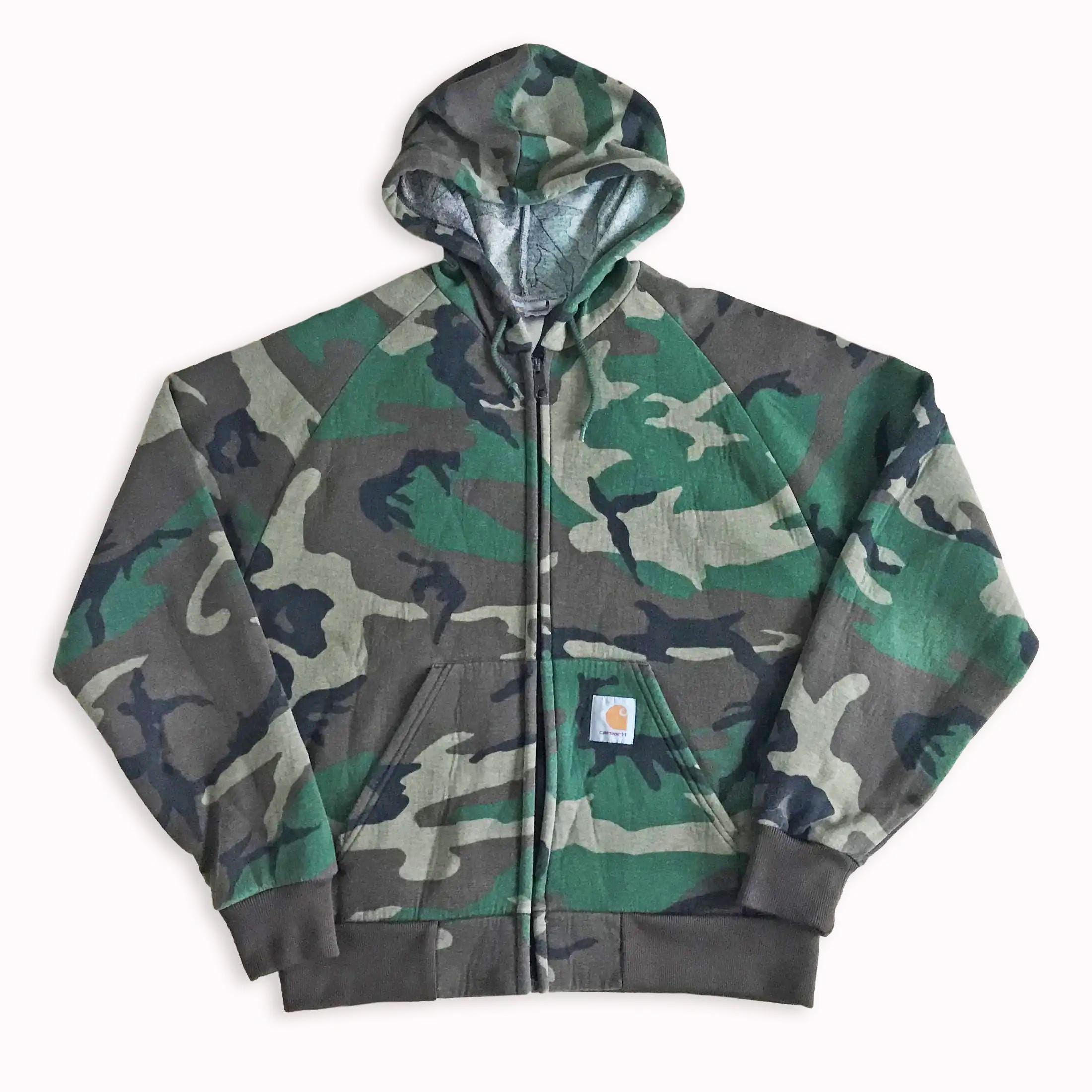 Vintage Y2K CARHARTT Thermal Hoodie Camo 90s 80s Retro Old School Nike Karl Kani Sweater Sweatshirt Jacket Military Workwear Oversize M Etsy