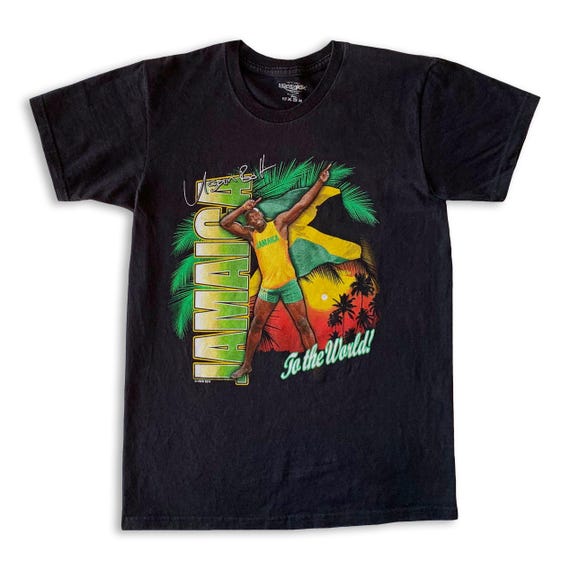USAIN BOLT t shirt • Y2K Jamaica Olympic Running Nike Starter