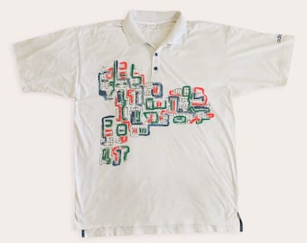 Vtg 80s 90s ADIDAS polo shirt • Vintage Retro Old school Streetwear Tennis Jacket Windbreaker Sweatshirt Crewneck Boxy Oversize / size XL