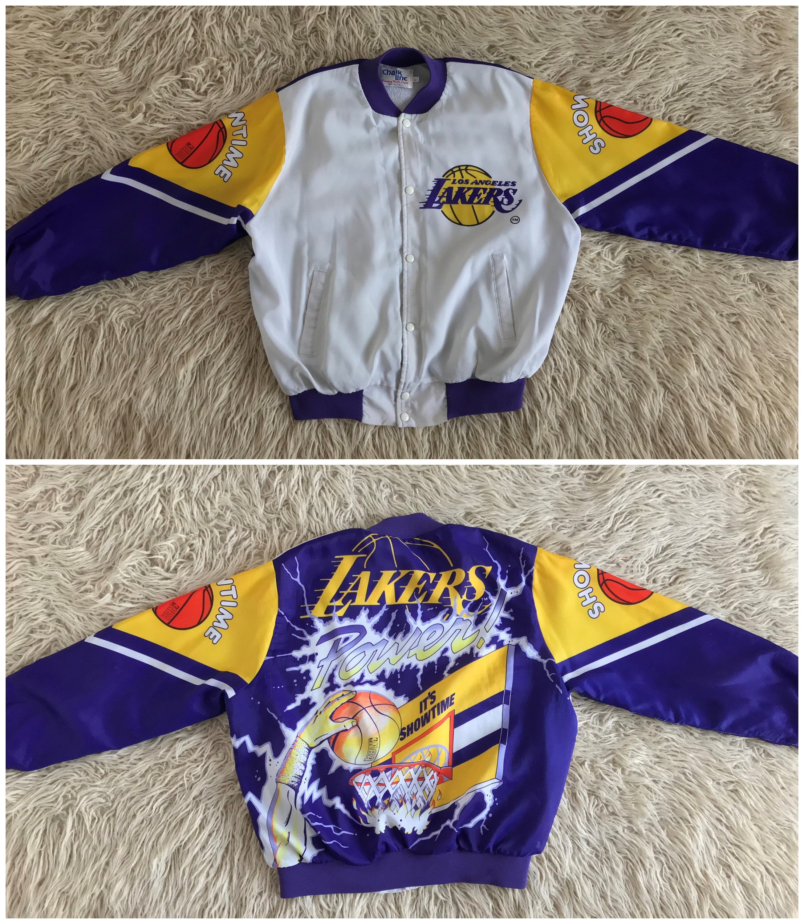 Rare 80s CHALK LINE LAKERS Showtime Fanimation Jacket Etsy