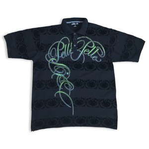 Vtg 90s Multicolor Polo Shirt • 80s Hip Hop Rap Vintage