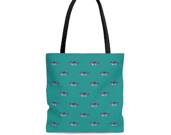 Blue Crab Print Tote Bag: Eco-Friendly Reusable Beach Tote
